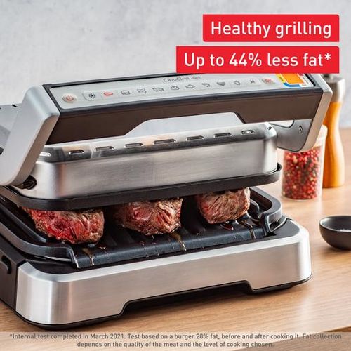 Tefal Panineuse Grill À Viande Électrique 2En1 2100W - intelligent Avec 9 Programmes et Système De Cuisson Automatique - ouverture 180° En Métal - OptiGrill GC772D10 – Image 8