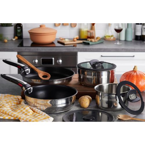 Tefal Batterie De Cuisine Set 9 pièces - 2 poignée amovible Poêle et Casseroles Antiadhésives INOX - Ingenio Jamie Oliver L95691 – Image 8