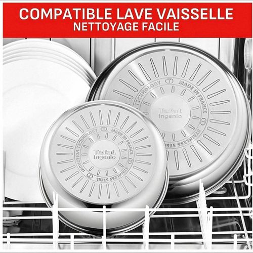 Tefal Batterie De Cuisine 15 pièces à poignée amovible anti adhésif - Poêle et Casseroles et Accessoires - Ingenio Emotion Induction L897SF04 – Image 7