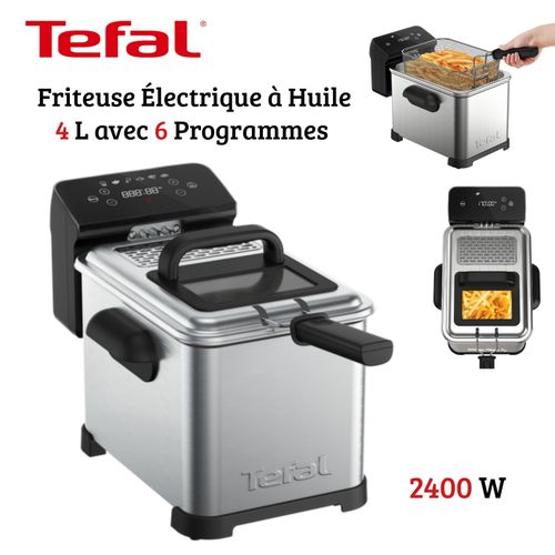 Tefal Friteuse Électrique à huile 4L 1.3KG 2400W avec 6 Programmes Inox - écran Tactile Digital - FR507D10
