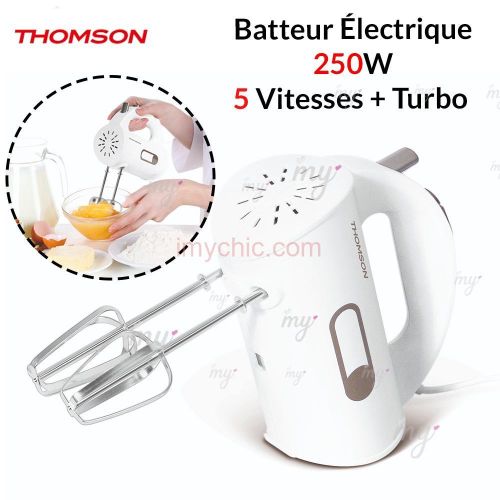 THOMSON Batteur Electrique A main 250 W 5 Vitesses + Turbo THMX06078