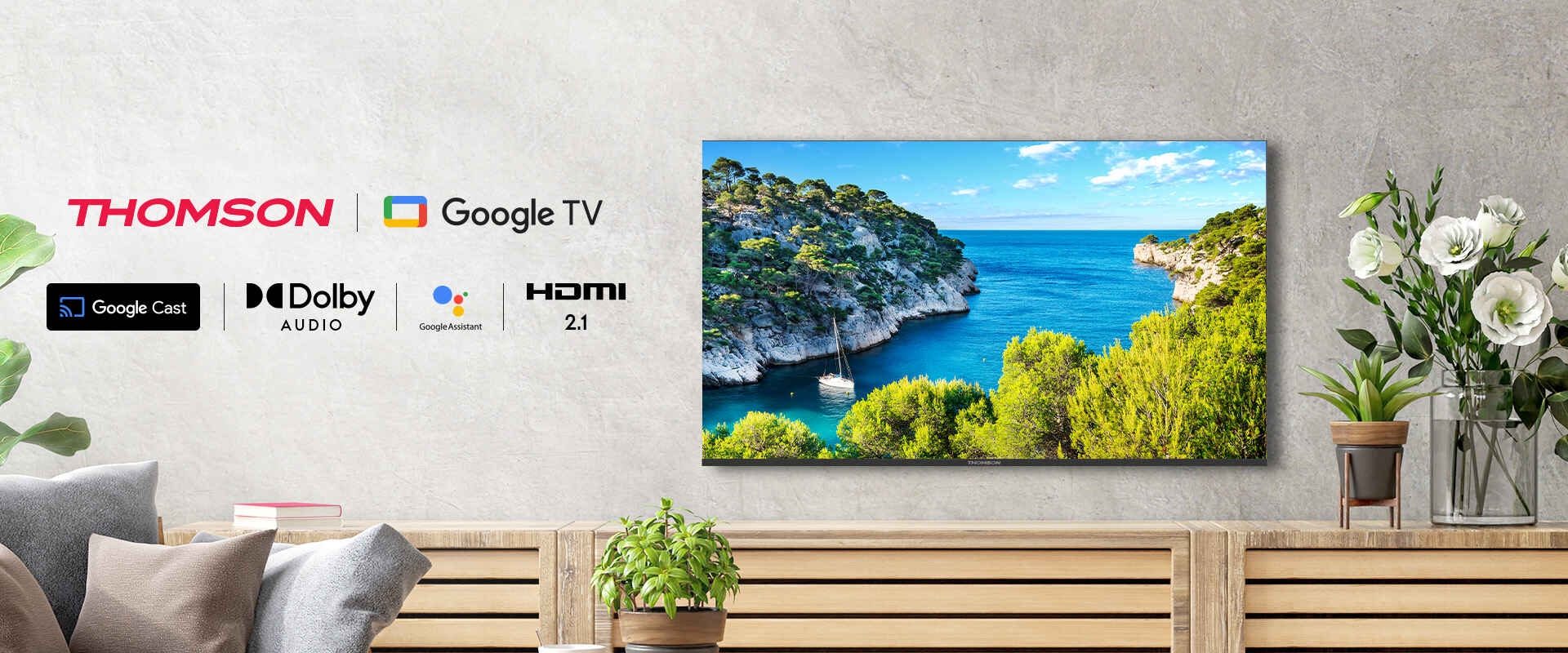 THOMSON Téléviseur 55" QLED, - 55TG5Q9 - Google TV - Garantie 2 Ans – Image 2