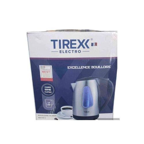 TIREXX Bouilloire En Acier Inoxydable 1,8 Litre 2200 watt Noir/Inox BLR 50S – Image 2
