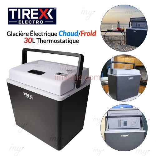 TIREXX Glacière Électrique Portable - Glacière pour Camping avec roues 50W - 30 Litres GLS100