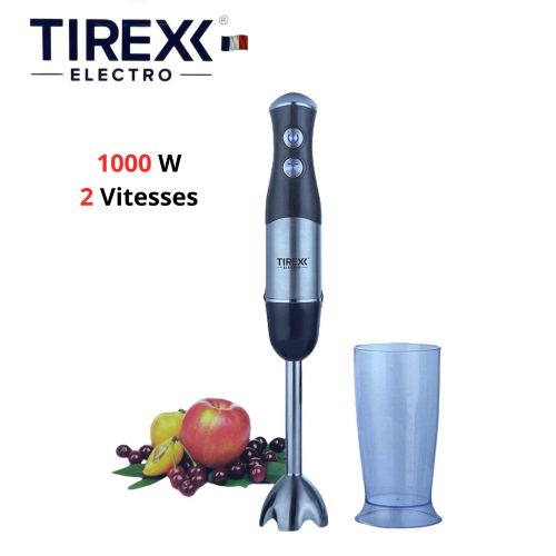 TIREXX Bras Mixeur En Inox - 1000 W 2 Vitesses - Tasse 600 mL - BRCN1300 Noir