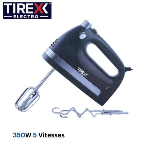 TIREXX Batteur Électrique À Main 350W 5 vitesses et Turbo - BTX 300