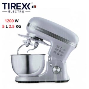 TIREXX Robot Pétrin Double Crochet Multifonction 1200W 5L 2.5KG - Engrenage Métallique - PTRX 120 G