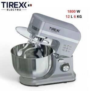 TIREXX Robot Pétrin Double Crochet Multifonction 1800W 12L 6 KG - Engrenage Métallique - PTRXX 2000