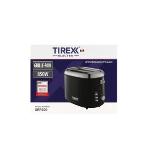 TIREXX Grille-Pain Tirex Electro 850W – Compact et Élégant (Modèle GRP200)