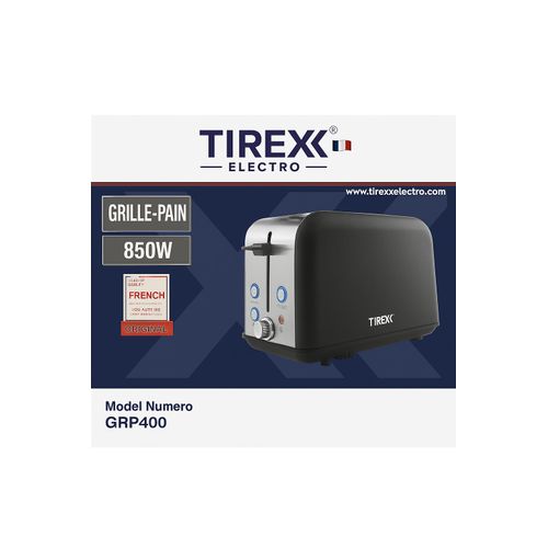 TIREXX Electro Grille-Pain – Modèle GRP400 – 850W