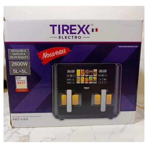 TIREXX Friteuse Air Fryer Sans Huile 10 L 2600 W Double Bac - FRTV4N – Image 2