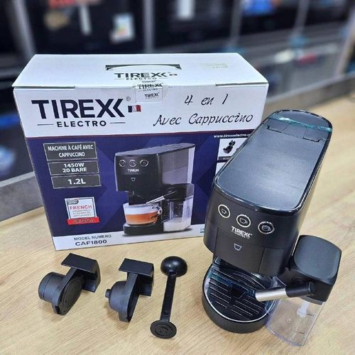 TIREXX Machine à Café 4 En 1 Avec Cappuccino 20 Bars 1450W 1.2L - CAF1800 – Image 2