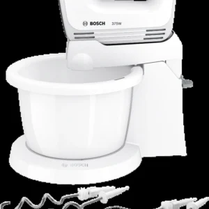 Batteur Bosch CleverMixx MFQ2600G – 375 W, Blanc & Gris foncé