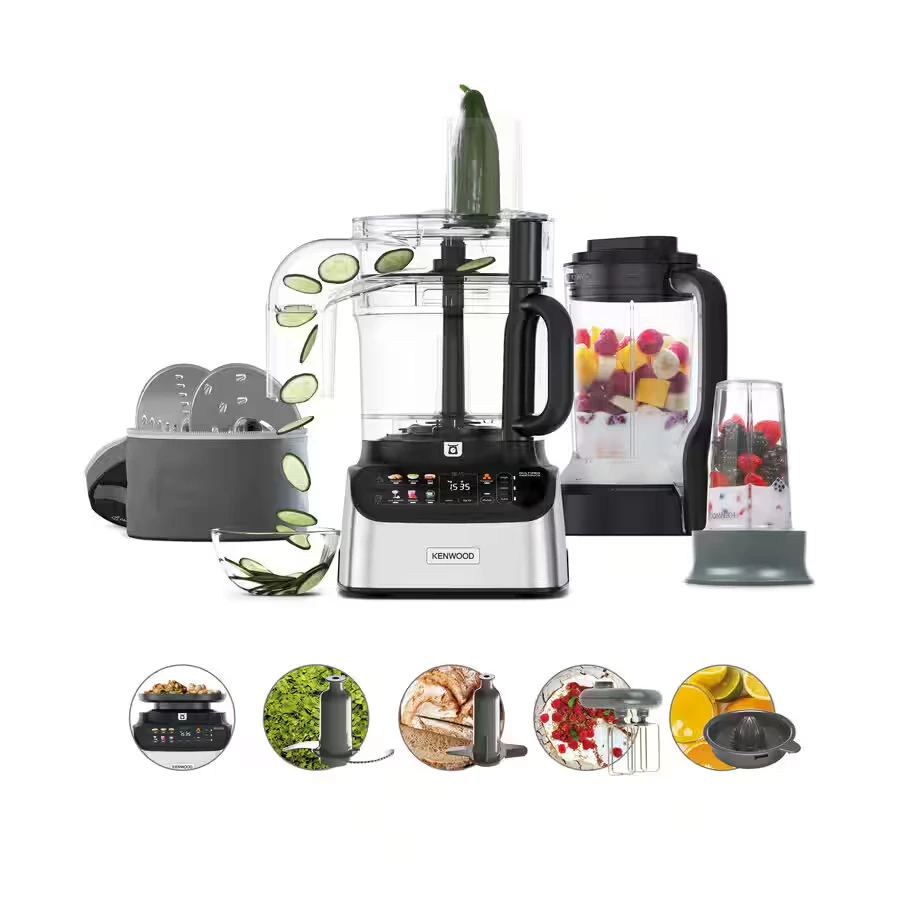 Kenwood MultiPro OneTouch FDM73.850SS Robot multifonction & Blender – 1000 W, 3 L, Noir & Argent