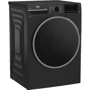 Beko 10kg Front Load Washing Machine With 6kg dryer, 1400 RPM, Pro Smart Inverter & Steam Cure, Bluetooth, Iron Finish, Black- BWD10640MCI