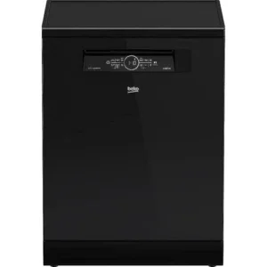 Beko dishwasher 60 cm 6 program 15 person - black glass - led display-hygiene -(cornerintense)-steamgloss- fast+ - inv.