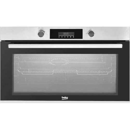 Beko 90cm Gas Oven, Gas Grill, Double Fan, Digital, Stainless Steel - BBWHT12300XS