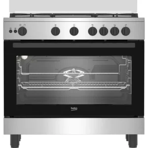Beko Flame+ Stove - 5 Burners - 90 cm - Gas Grill - Cooking Fan - Stainless - BGGR 12113 GXF