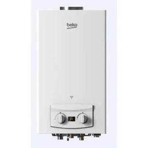 Beko Natural Gas Water Heater 10 Litres With Chimney Digital Screen Adaptor Full Safety White BGWH10LW