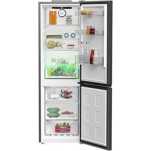 Beko Nofrost Refrigerator, net Capacity 316 liter, bottom freezer (Combi), Harvest Fresh, RCNE367E30XBRI