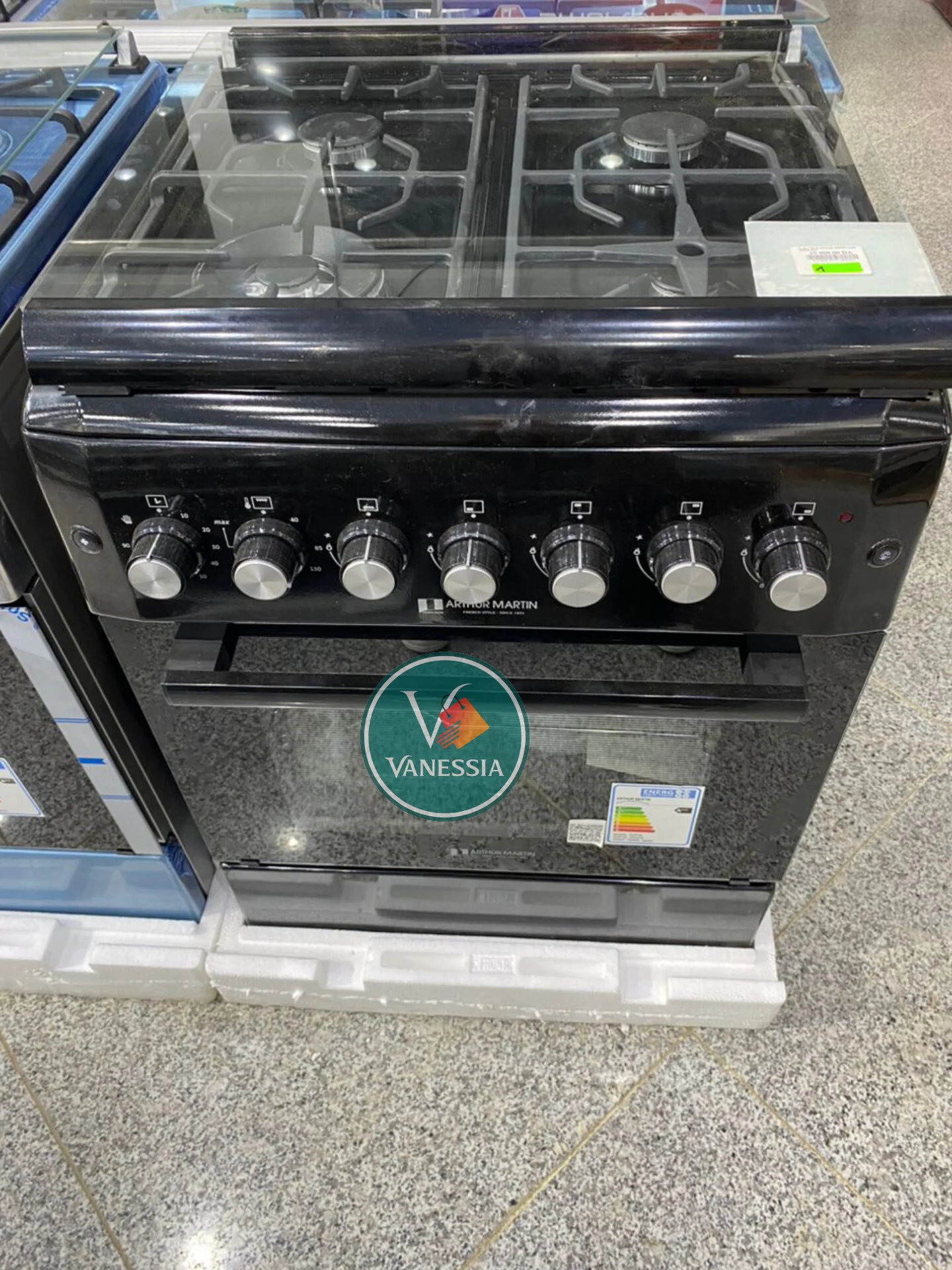 Cuisinier Arthur Martin Smart Noir 4 Feux Ventiller – Image 2