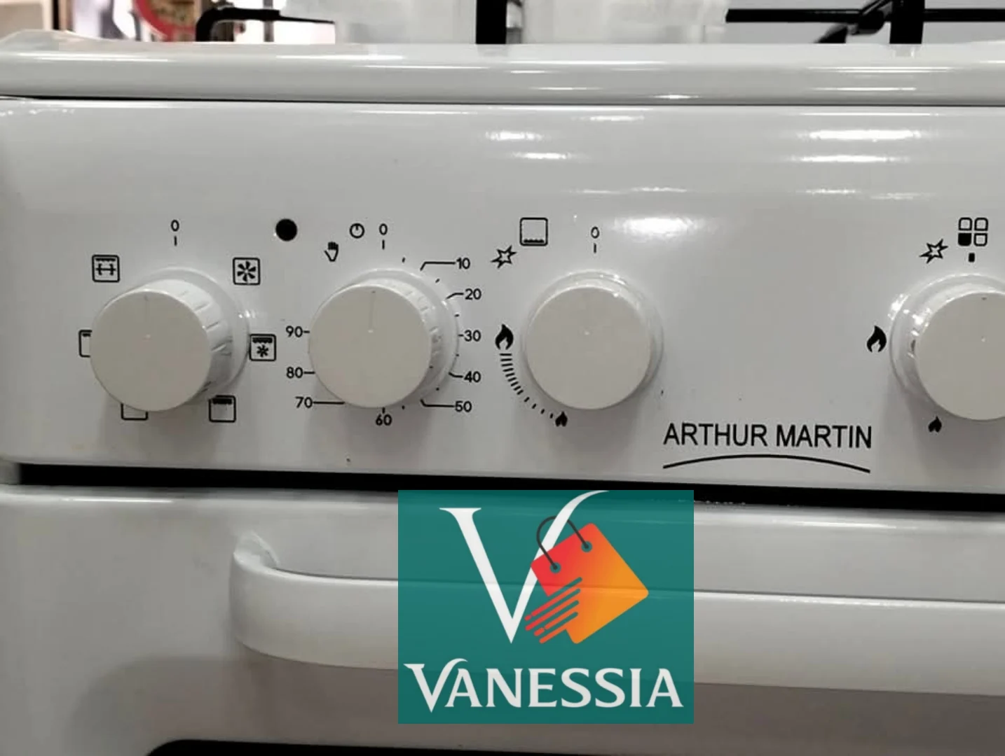 Cuisinière Arthur Martin 4 feux ventiller blanc – Image 2