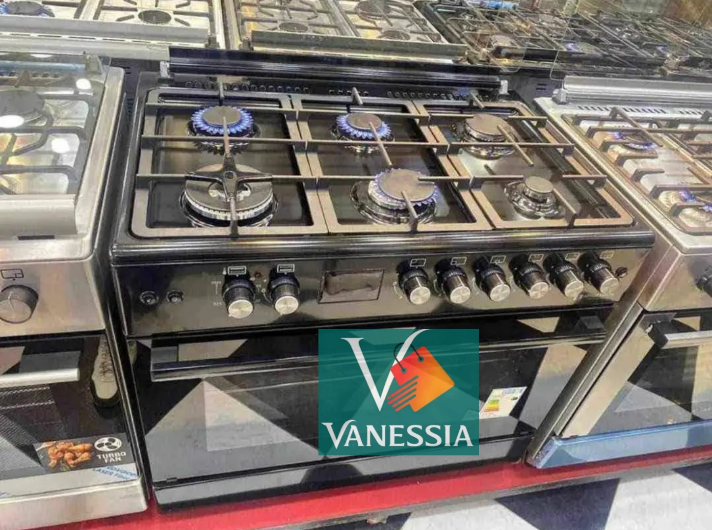 Cuisinière Arthur Martin 6 feux noir  ventiller – Image 3