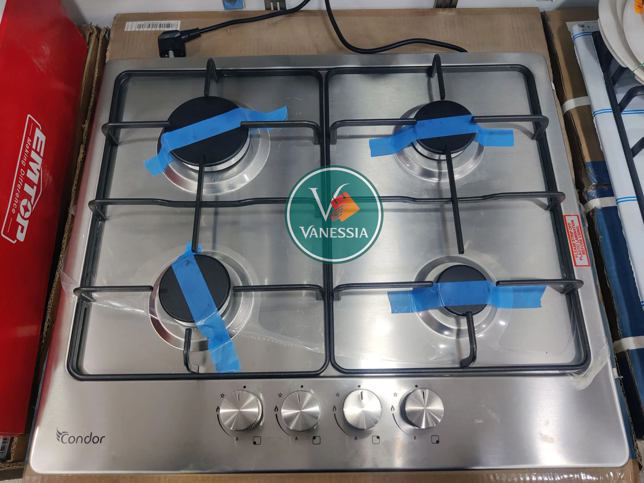 Plaque chauffante condor terra 4 feux inox