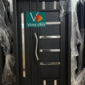 Porte D’Entrée En Fer 120Cm Avec Plaque Inox