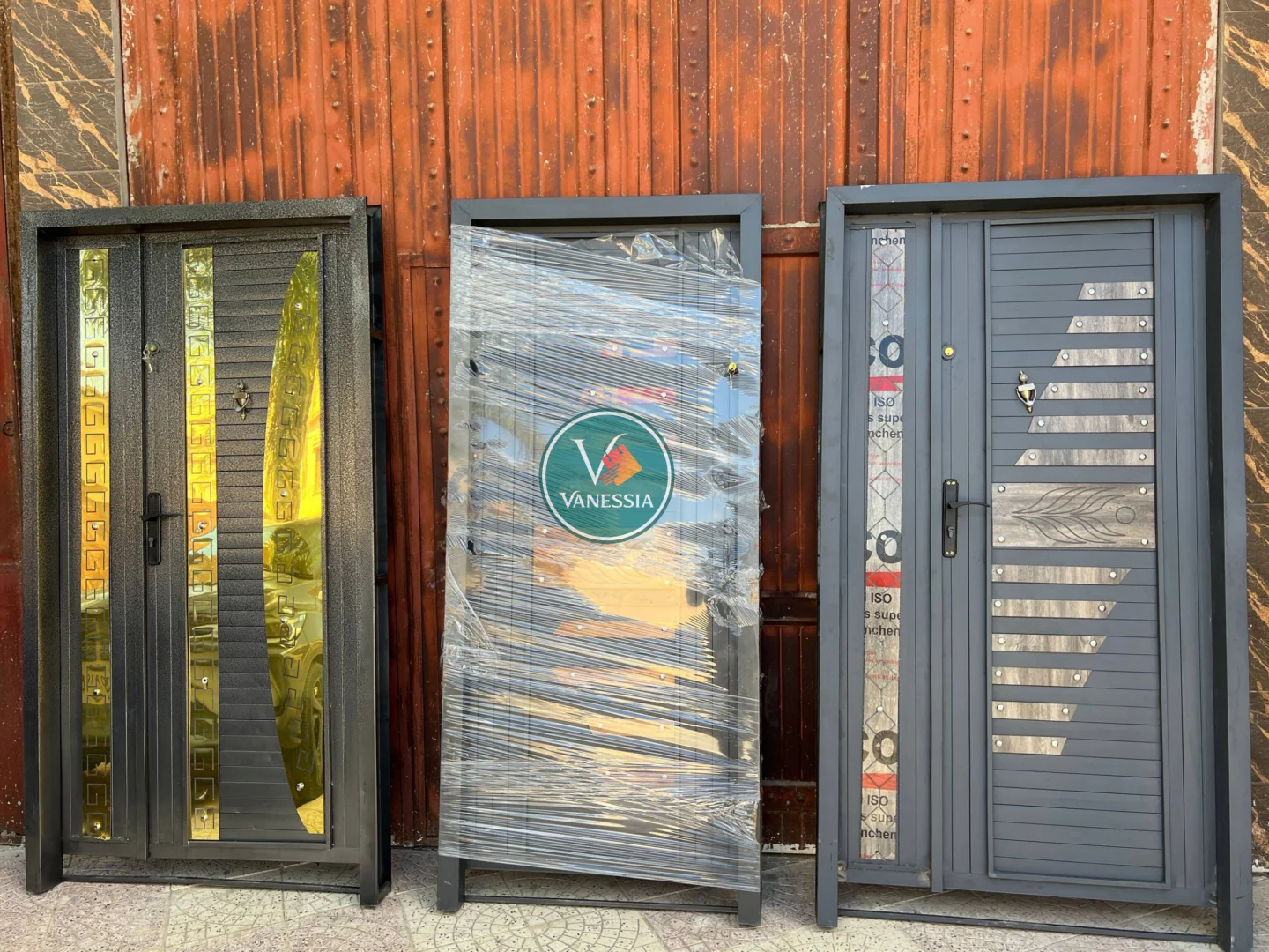 Porte D’Entrée alico  En Fer 120Cm Double Vachette