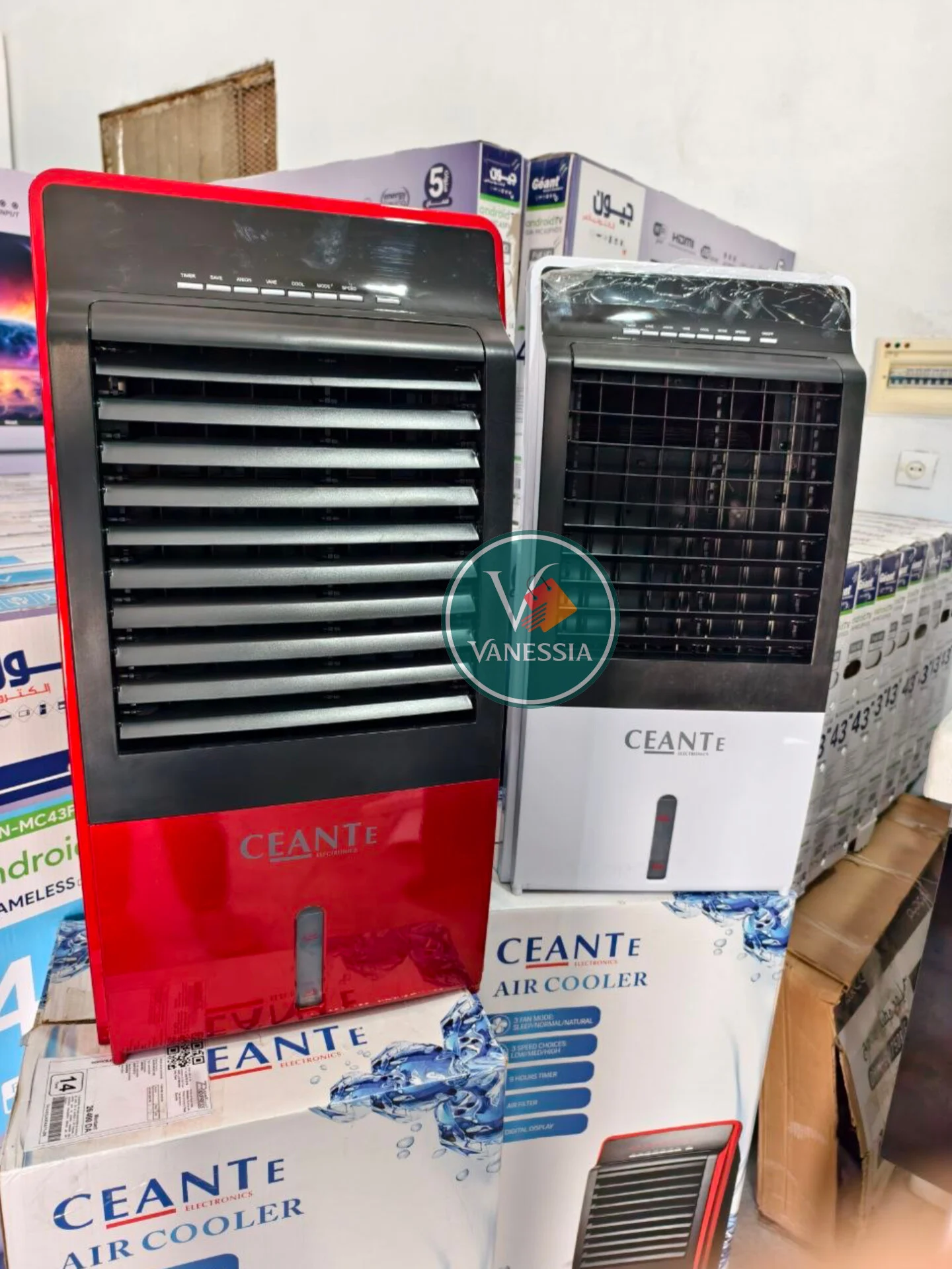 Air Cooler Marque Ceante 12L Couleur Blanc & Rouge