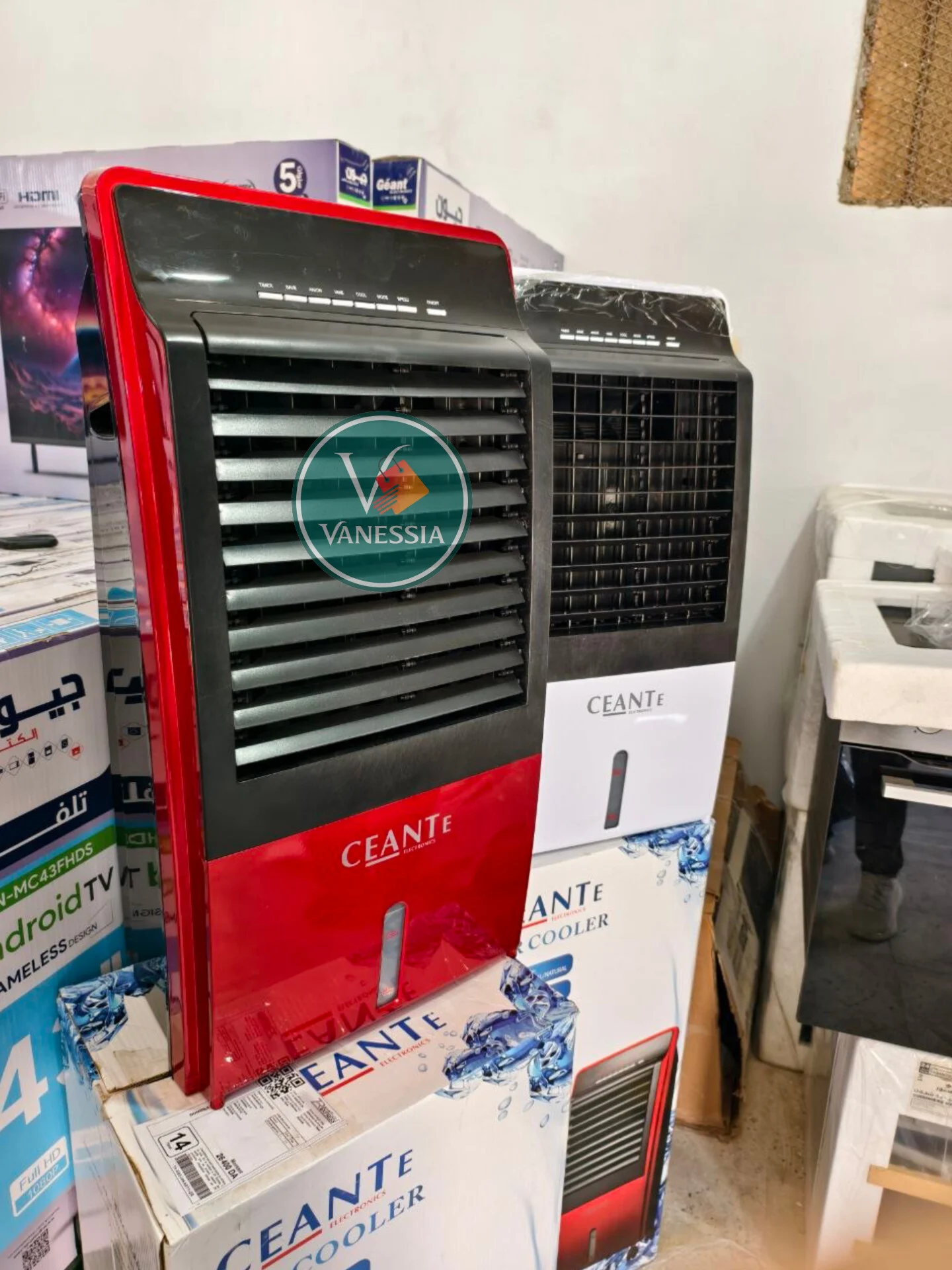 Air Cooler Marque Ceante 12L Couleur Blanc & Rouge – Image 2