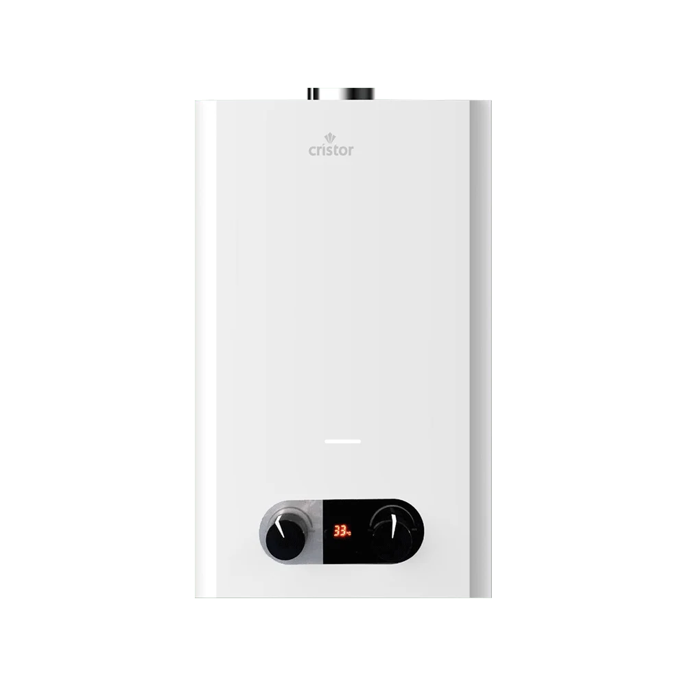 Chauffe-Eau à Gaz CRISTOR 10 L 12 KW  Afficheur LED Pile et Câble