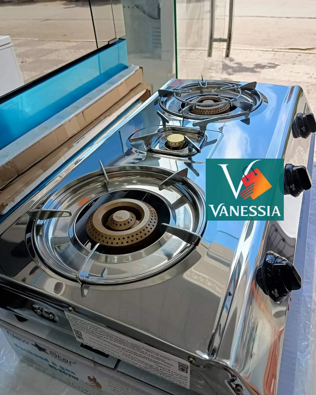 Réchaud à gaz 3 Feux en acier inoxydable marque cobra – Image 4