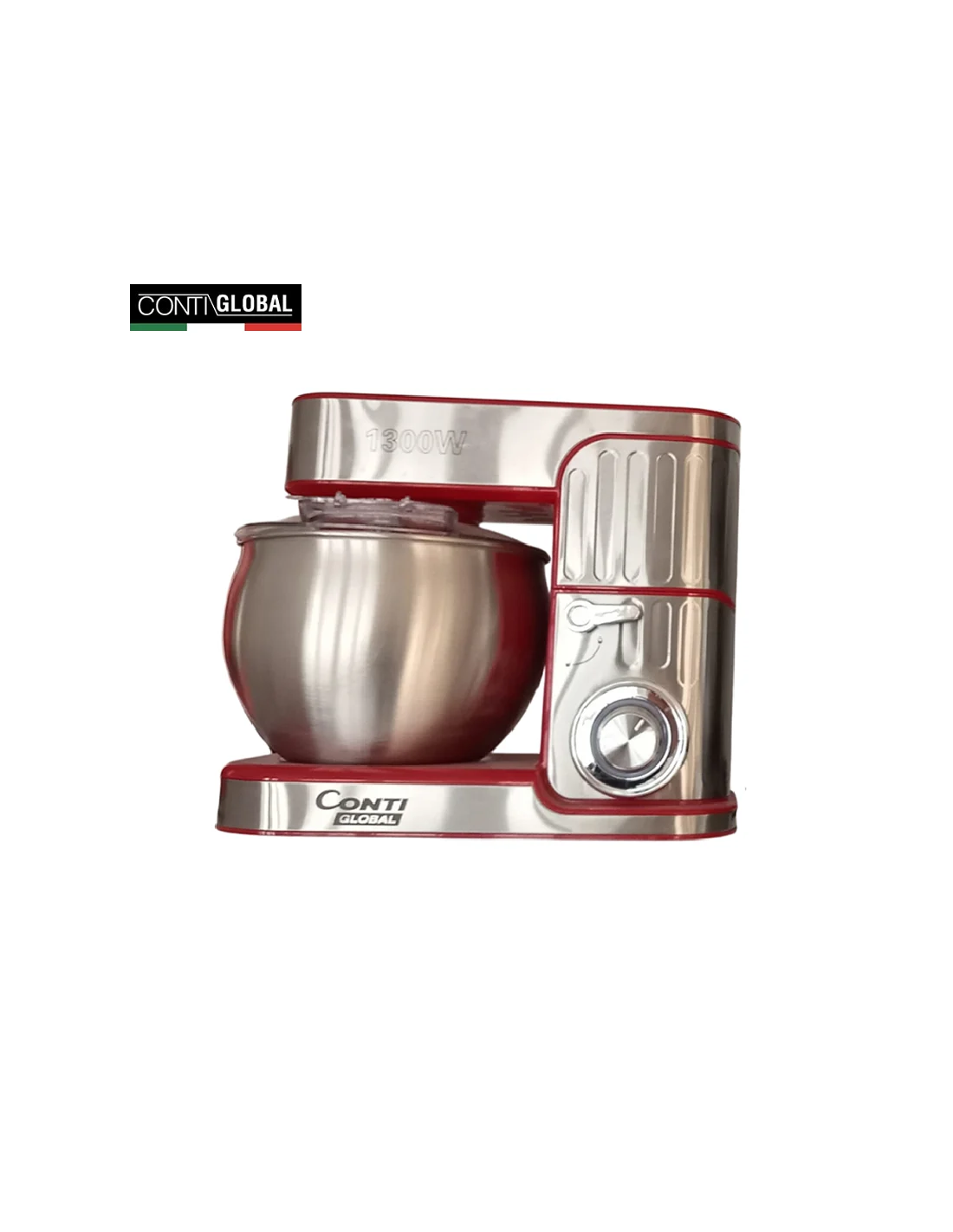 Pétrin Marque Contiglobal Couleur Rouge-inox 6L