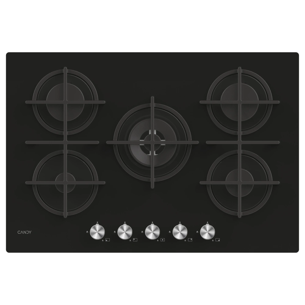 Table de cuisson CANDY 5 Feux Wok Black Glass Thermocouple