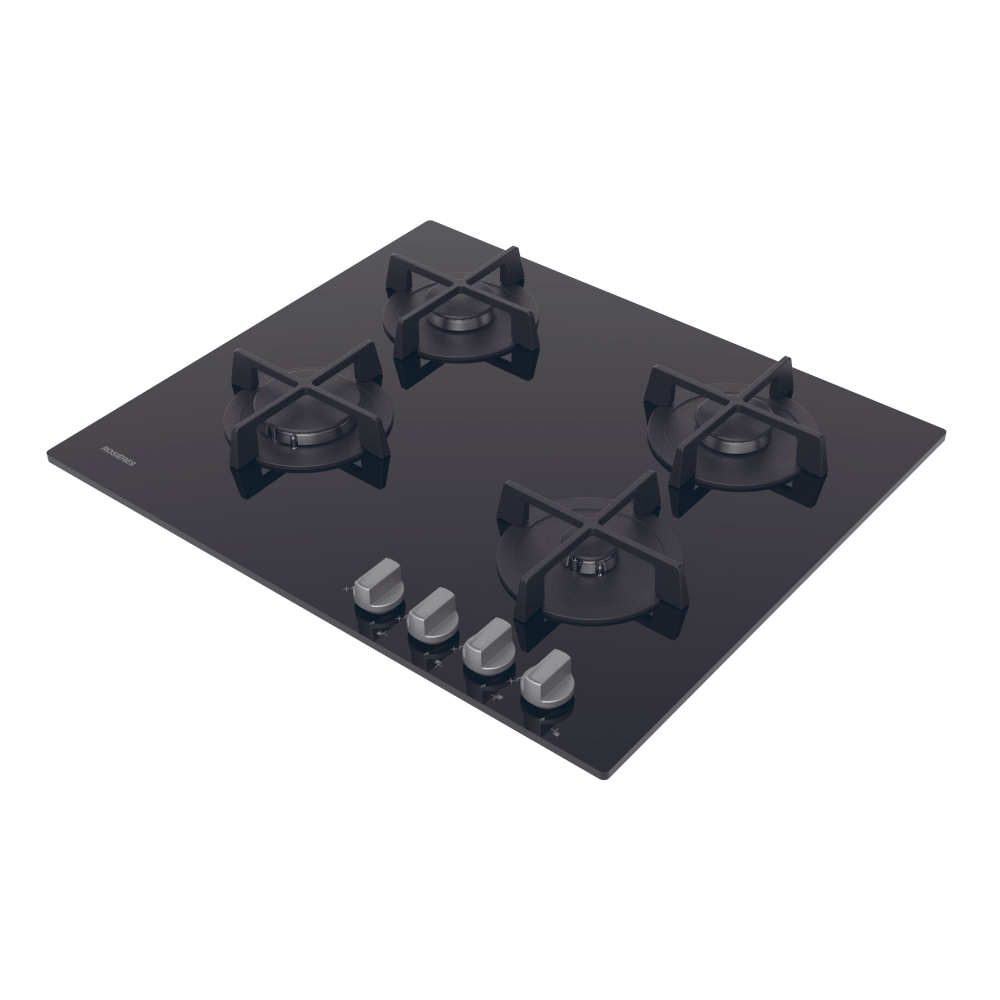 Table de cuisson Rosières 4 Feux Black Glass avec Thermocouple et Grille en Fonte – Image 4