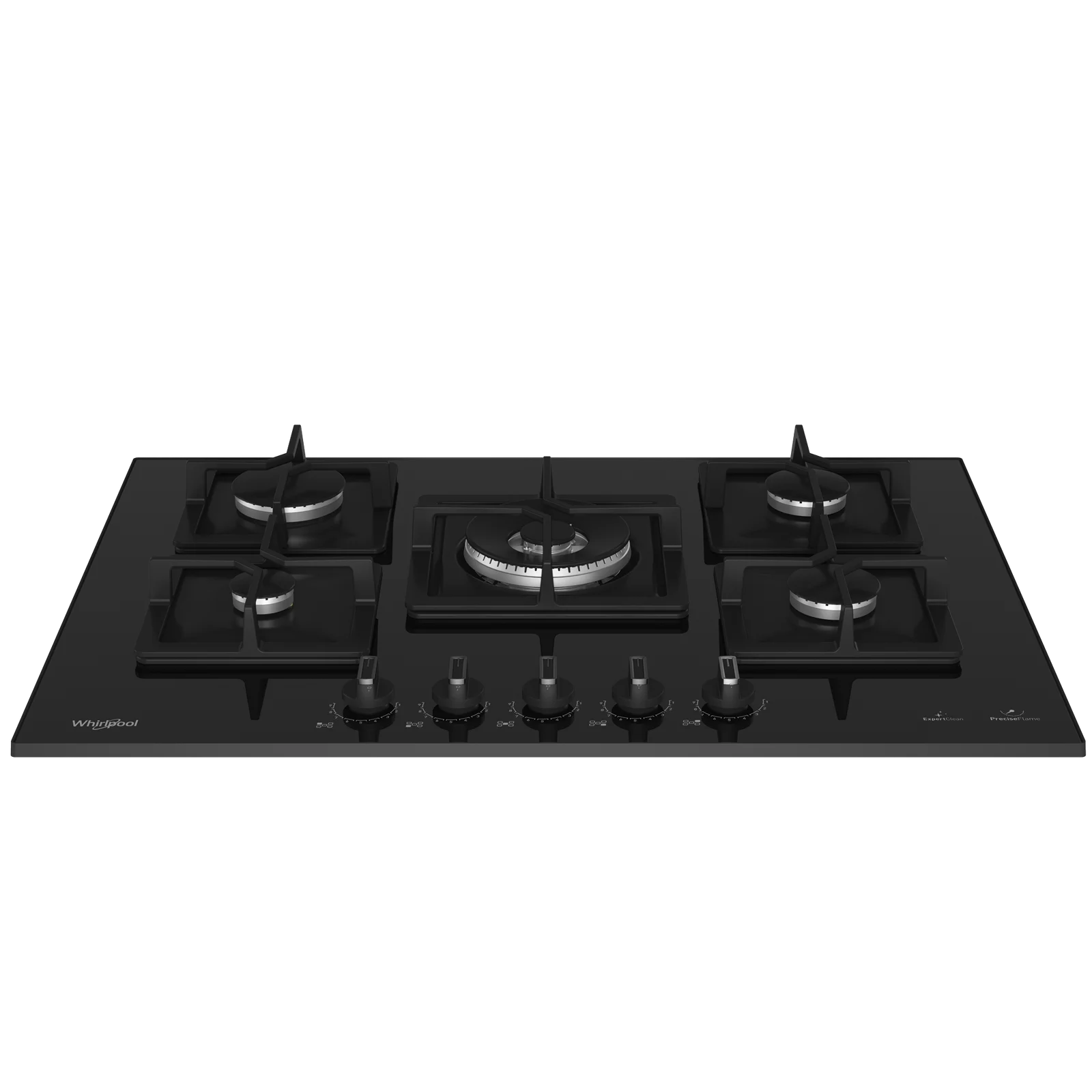 Table de cuisson encastrable Whirlpool  WOK Verre trempé noir  75 cm 5 feux