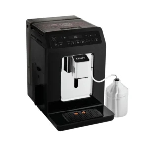 Expresso broyeur à café grains KRUPS Evidence noire avec pot à lait inox EA891810