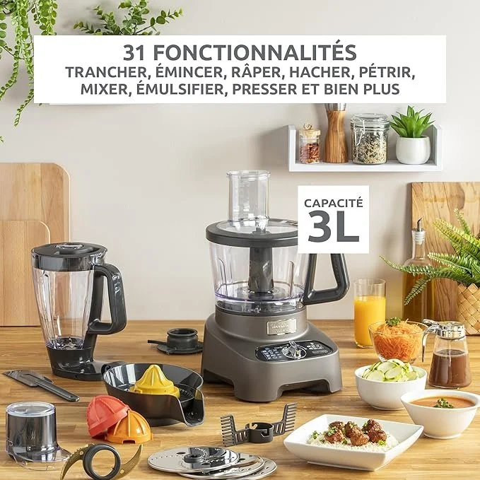 Robot multifonctions MOULINEX Double Force 1000W SILVER – 10 Accessoires – Image 10