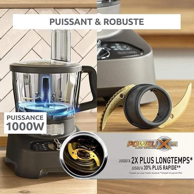 Robot multifonctions MOULINEX Double Force 1000W SILVER – 10 Accessoires – Image 12