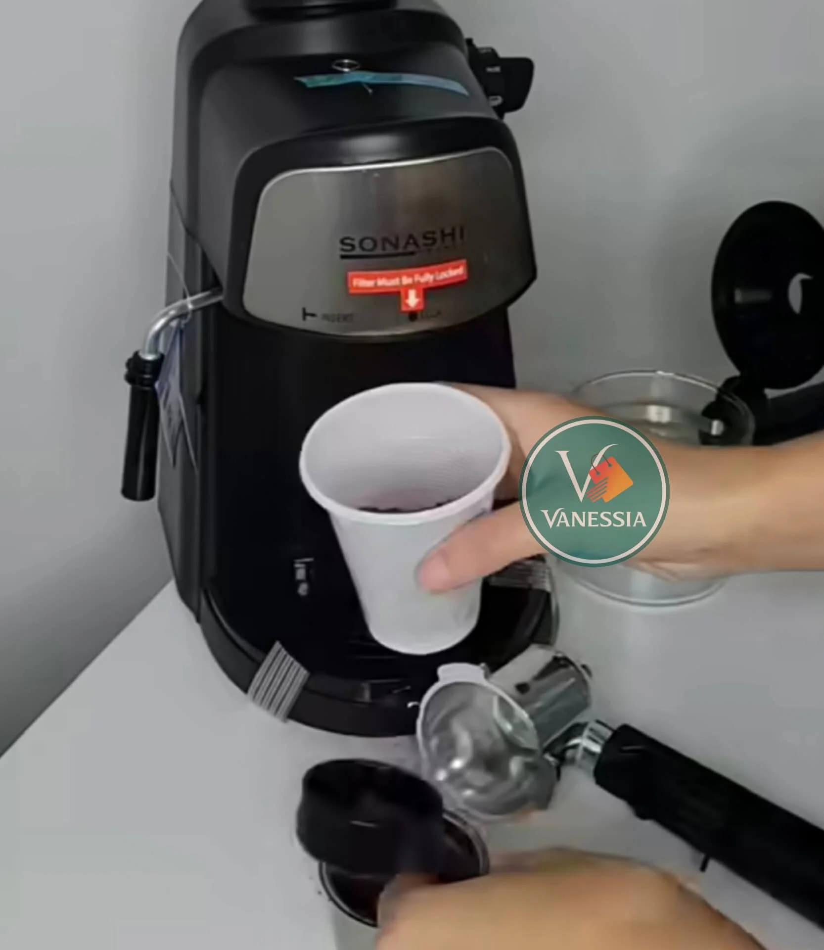 Machine A Café Bras Expresso Et Cappuccino Marque Sonashi 850W – Image 4