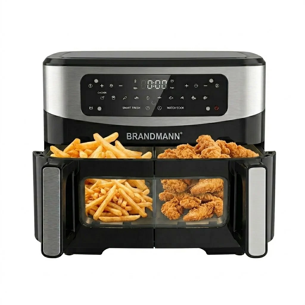 Friteuse à air sans Huile avec un Panier séparer en 2 10.5L 2600W | BRANDMANN