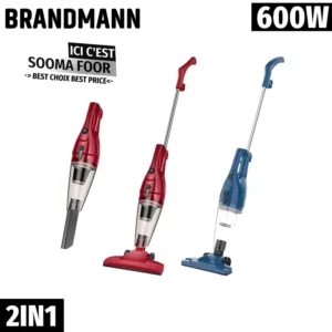 BRANDMANN Aspirateur Balai & À Main Sans Sac 2en1 Multi-Cyclonique 600W