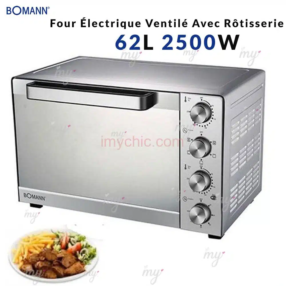 Four Électrique Ventilé Avec Rôtisserie 62L 2500W Bomann MBG6001S