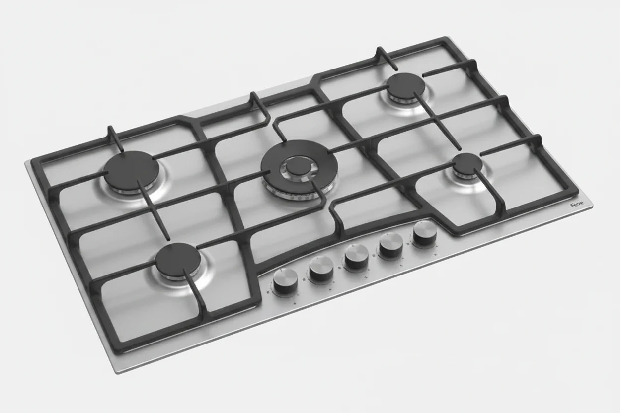 TABLE DE CUISSON 5 FEUX INOXYDABLE EN FONTE