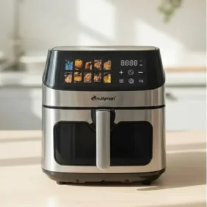 Multismart Airfryer Inox 8L 1800W Numérique Avec Fenêtre Visible  MS-AF1108