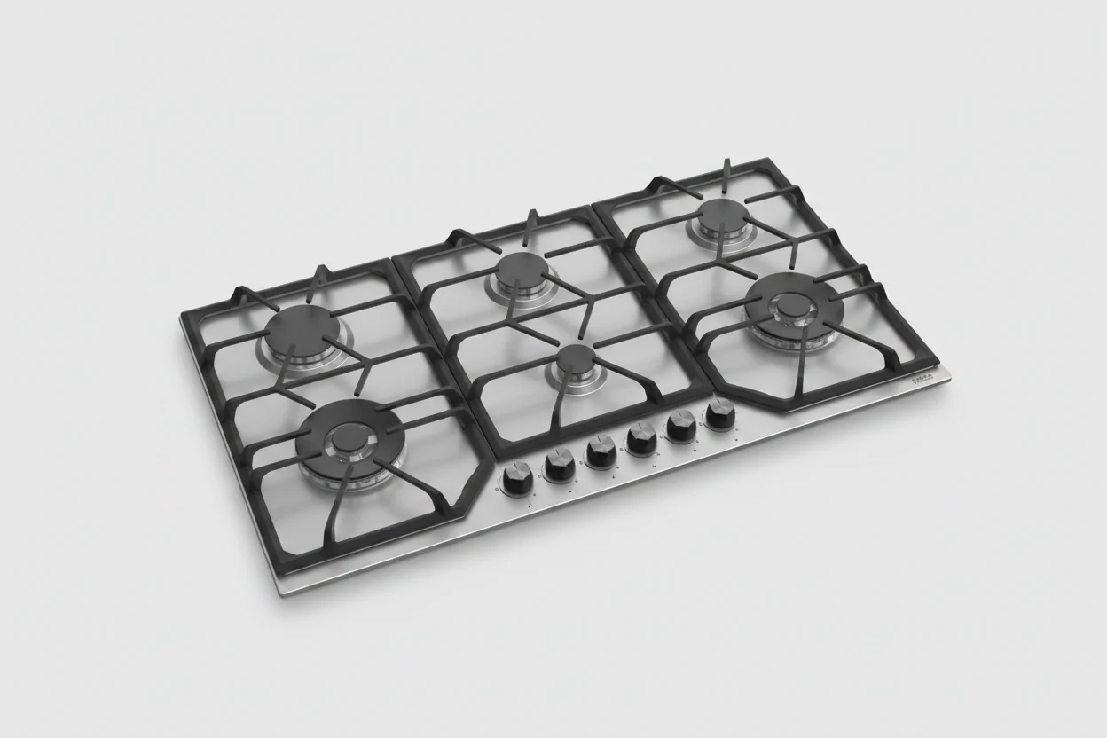 TABLE DE CUISSON 6 FEUX INOXYDABLE EN FONTE