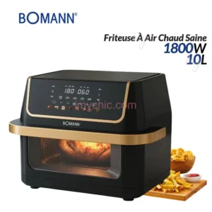 Friteuse À Air Chaud Saine 1800W 10L À Technologie Circulation Air Chaud 360° Avec Programmes De Cuisson Automatiques Bomann FR6159CB