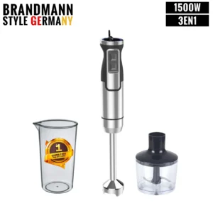 Mixeur Plongeant BRANDMANN 1500W - 3 en 1 – 4 Lames + Fonction TURBO